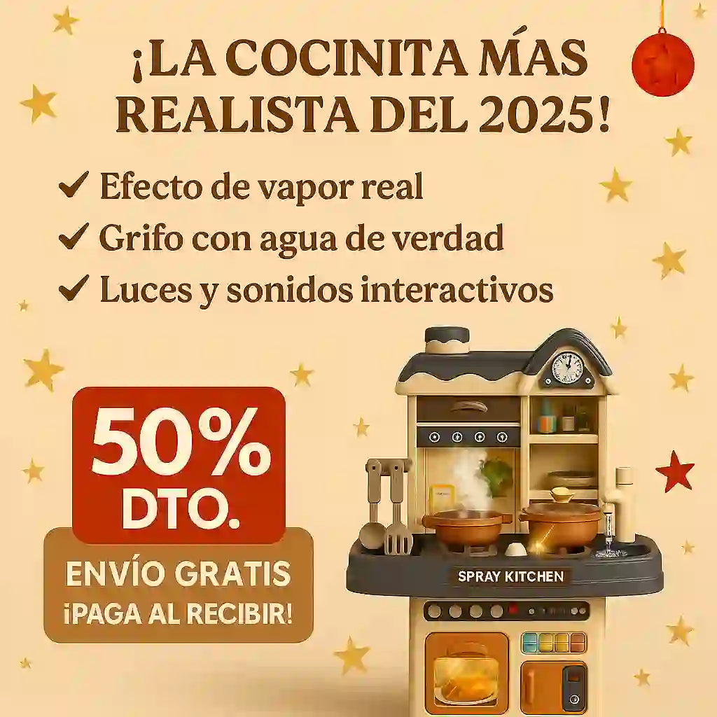 Cocinita Infantil con Vapor, Agua y Luces