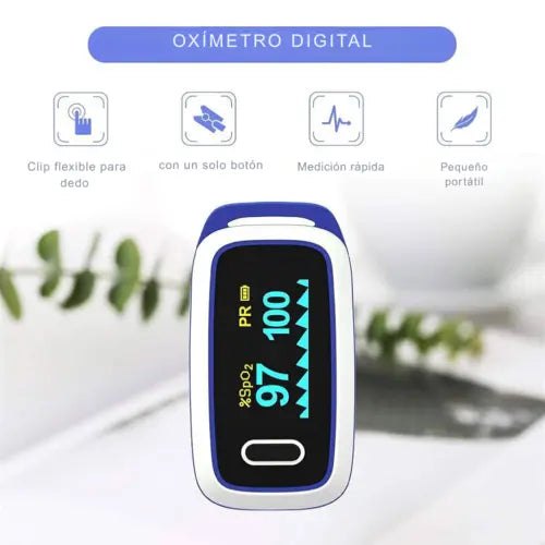 Oxímetro portátil - Mide oxígeno y pulso al instante